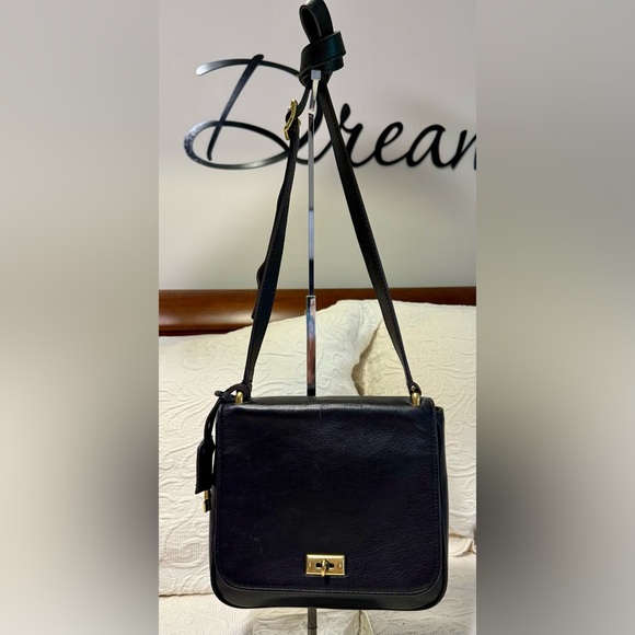 Gently Used Fossil Black Leather Crossbody Bag - Picture 1 of 5